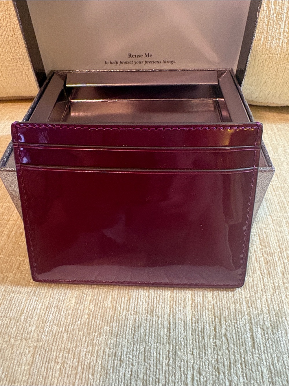 kate spade Patent Berry Card Case with Gold Plaque - Picture 3 of 9